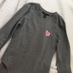 NWOT Forever 21 “Maybe Never” Long Sleeve Bodysuit